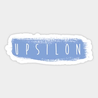 Upsilon Blue Brush Stroke Sticker
